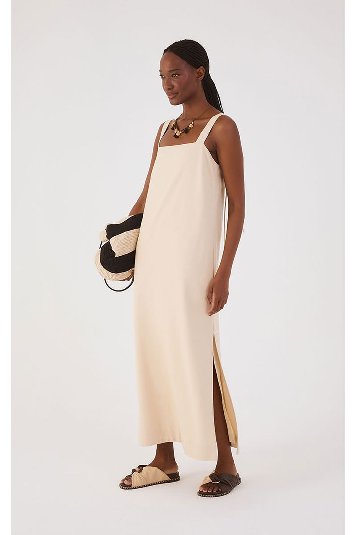 Vestido Cropped Linho Quadradinho