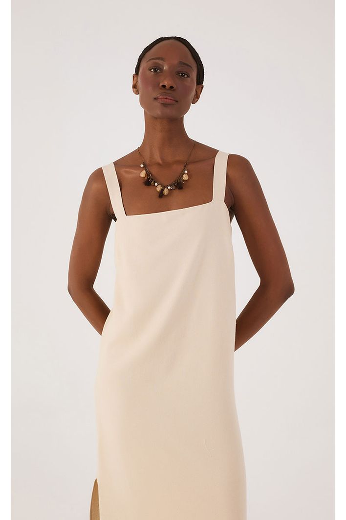 Vestido Cropped Linho Quadradinho