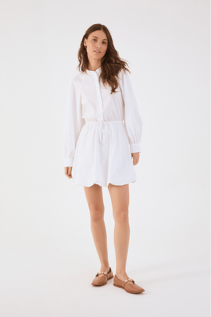 Vestido Curto Algodão Saia Balonê