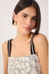 Blusa Linho Estampa Ponto A Ponto