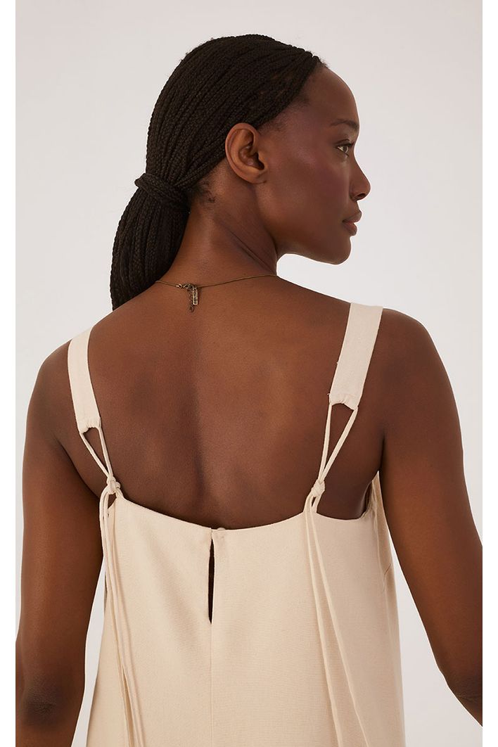 Vestido Cropped Linho Quadradinho
