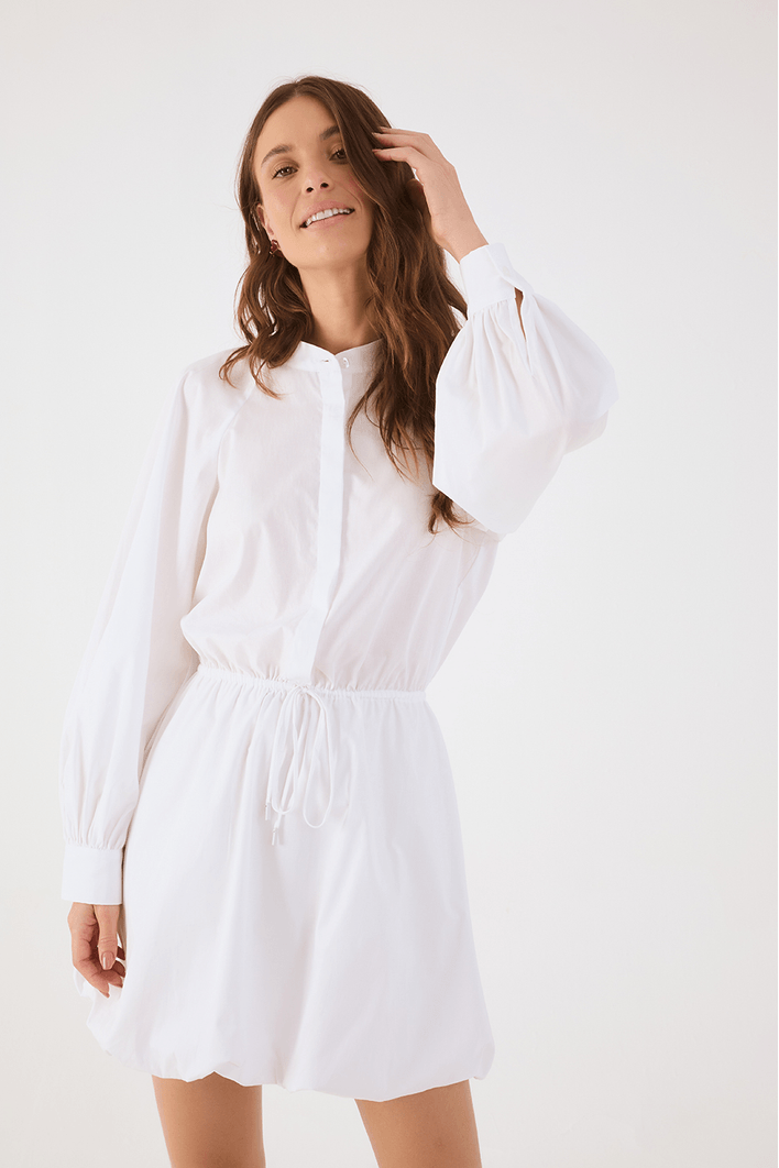 Vestido Curto Algodão Saia Balonê