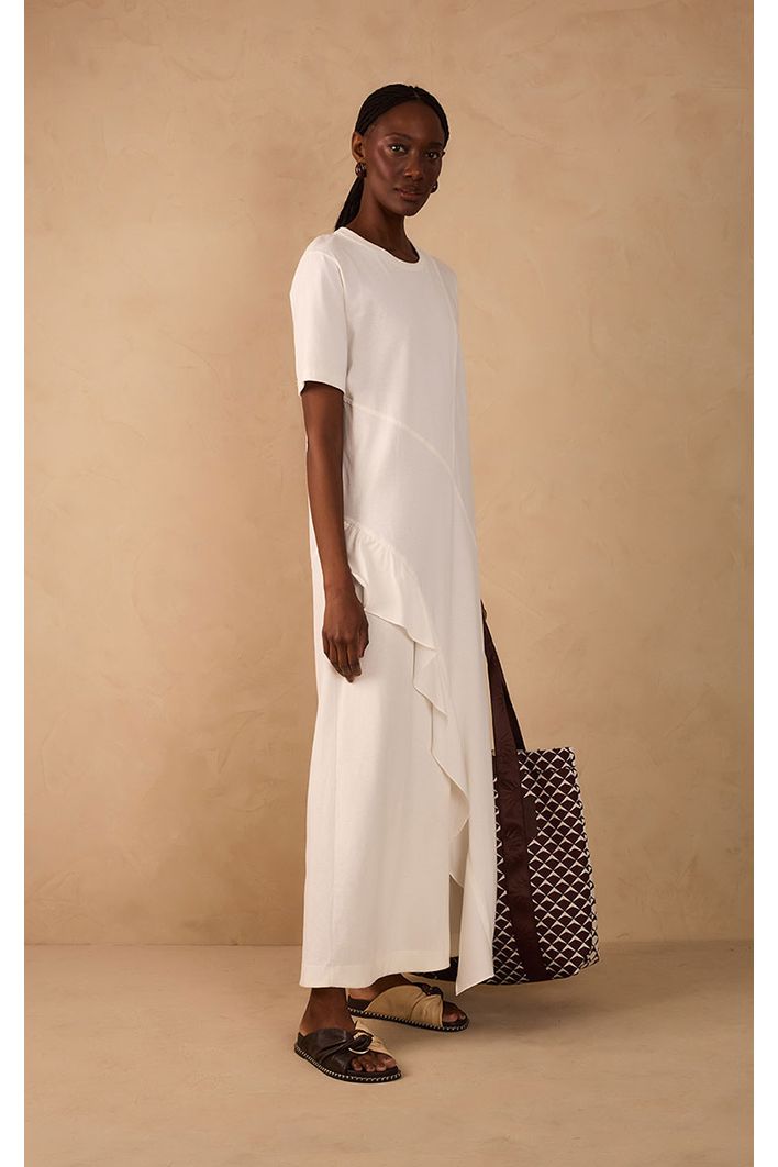 Vestido Recortes Com Tecido