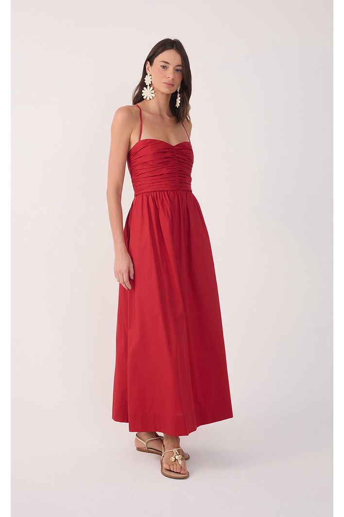 Vestido Cropped Algodão Drapeado