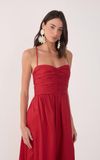 Vestido Cropped Algodão Drapeado