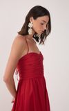 Vestido Cropped Algodão Drapeado
