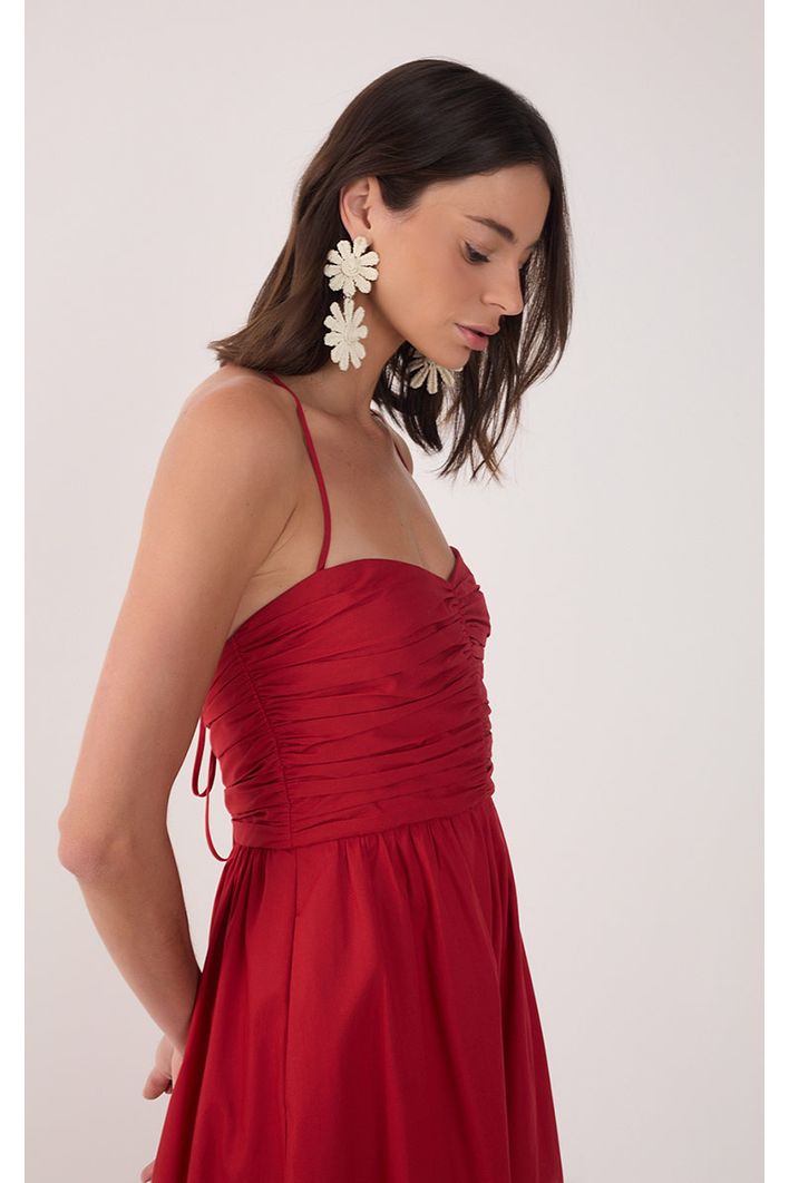 Vestido Cropped Algodão Drapeado