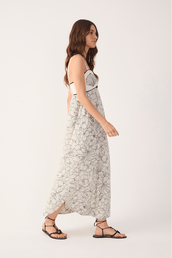 Vestido Cropped Estampa Ponto A Ponto