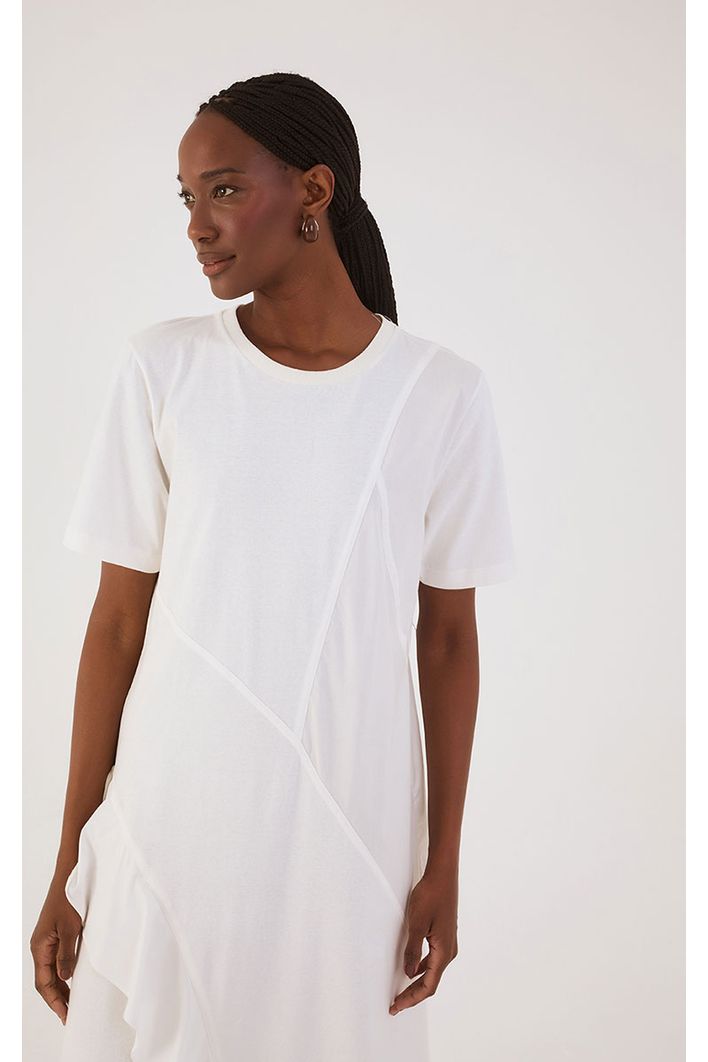 Vestido Recortes Com Tecido