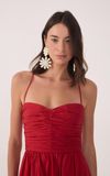 Vestido Cropped Algodão Drapeado