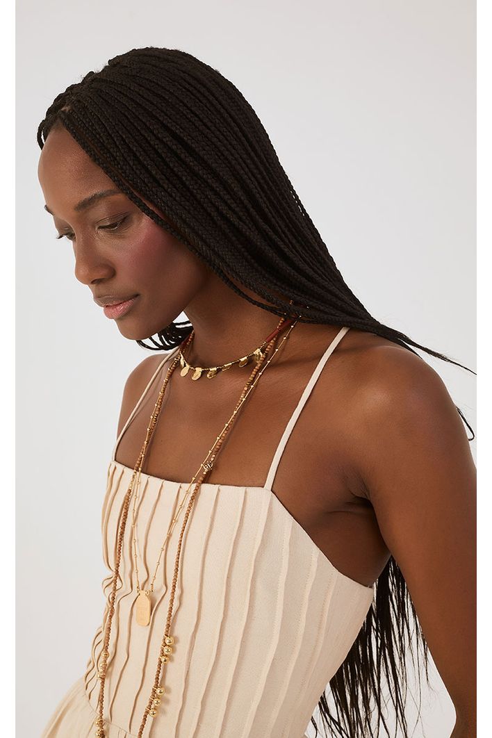 Vestido Linho Cropped Nervuras