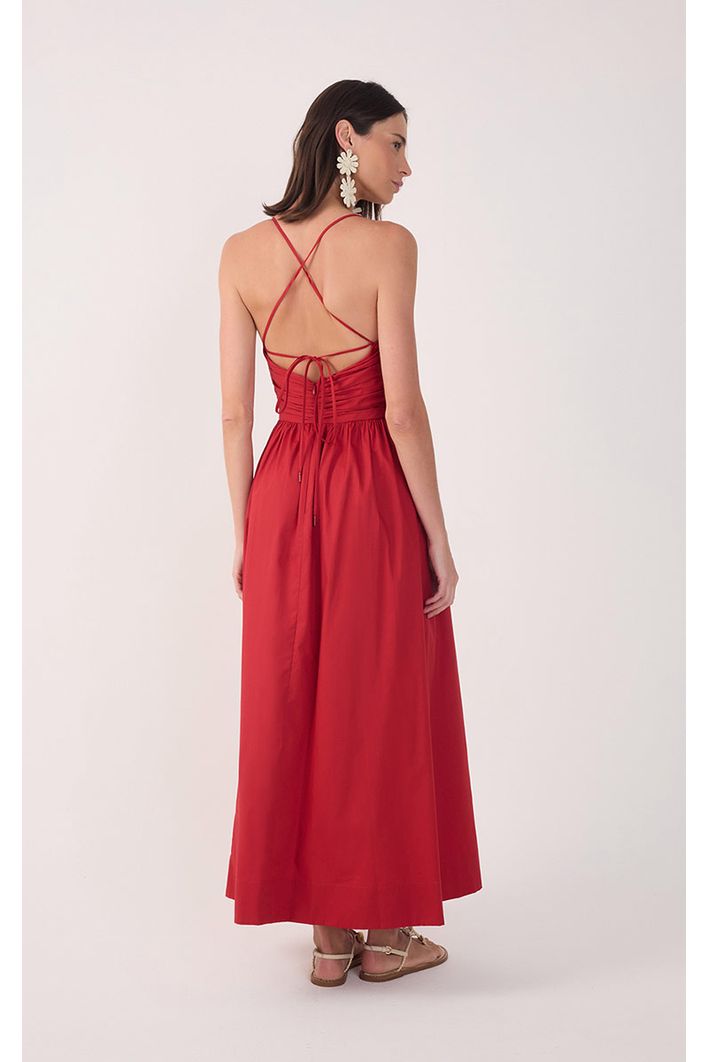 Vestido Cropped Algodão Drapeado