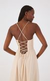 Vestido Linho Cropped Nervuras