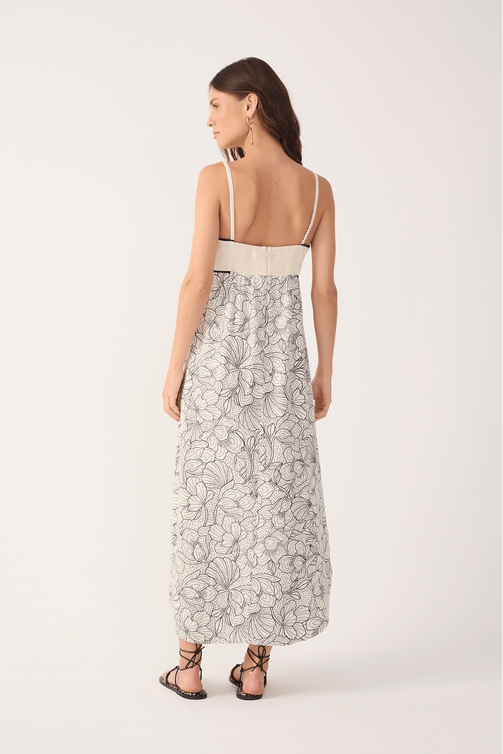 Vestido Cropped Estampa Ponto A Ponto