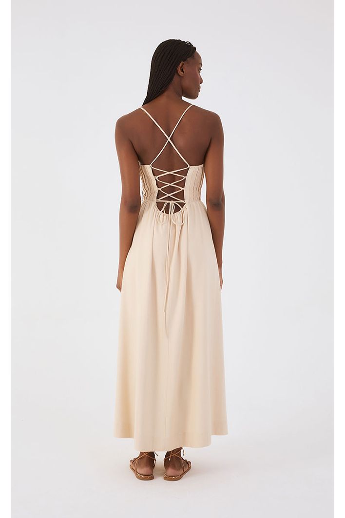 Vestido Linho Cropped Nervuras