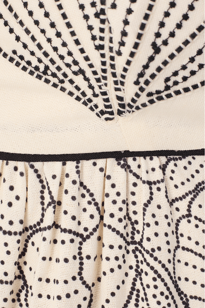 Vestido Cropped Estampa Ponto A Ponto