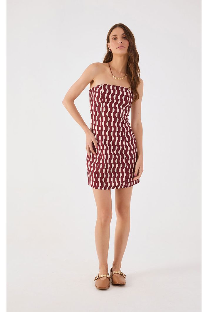 Vestido 2 Em 1 Tricoline Estampa Copa