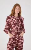 Blusa Peplum Tricoline Estampa Copa