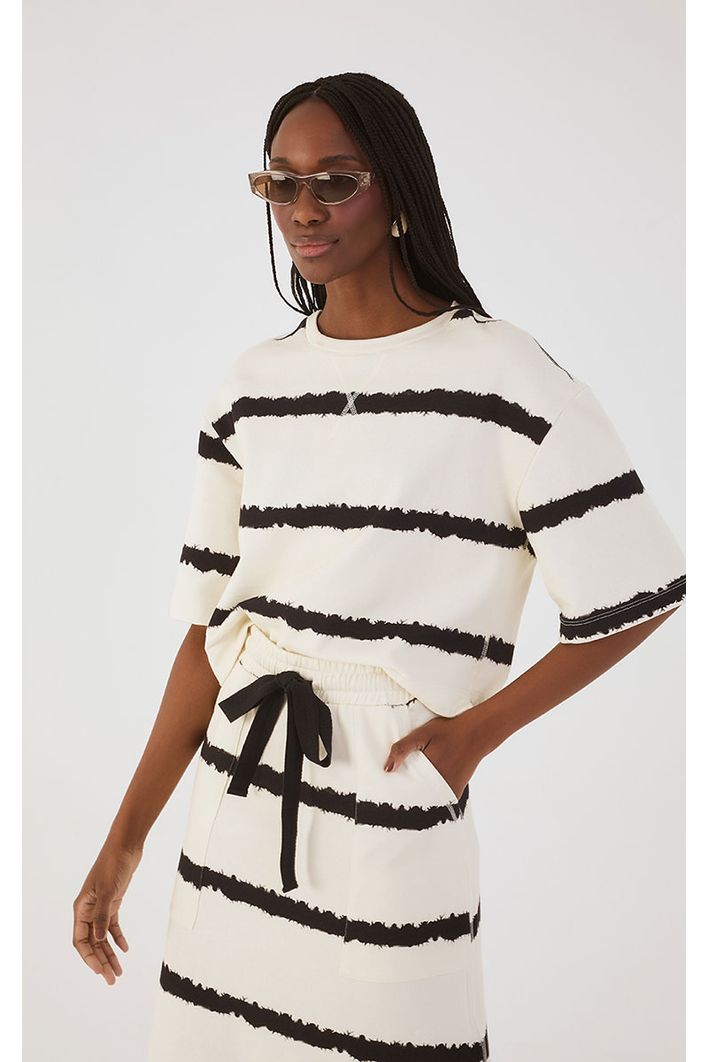 Cropped Moletom Estampa Beira Mar