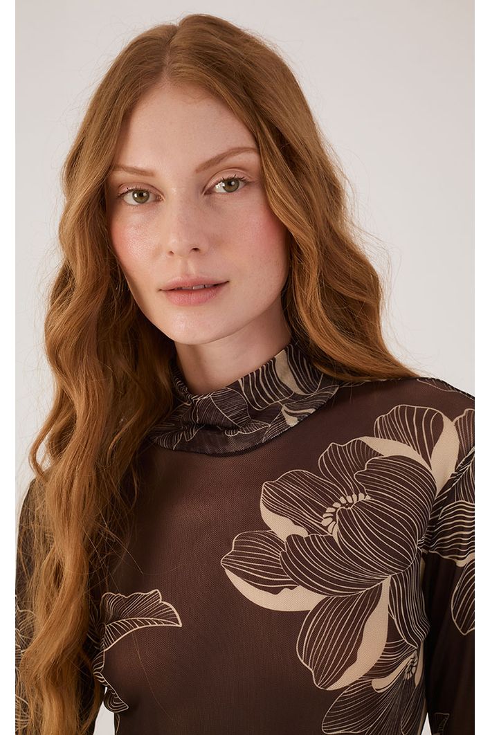 Blusa Segunda Pele Estampa Flora