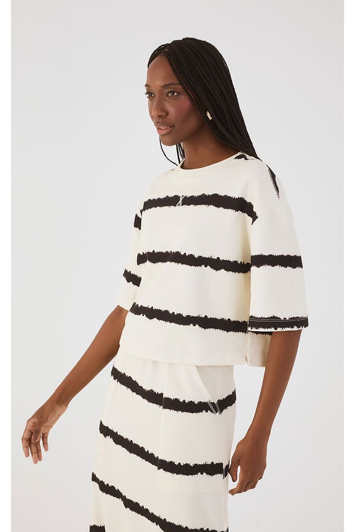 Cropped Moletom Estampa Beira Mar