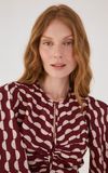 Blusa Peplum Tricoline Estampa Copa