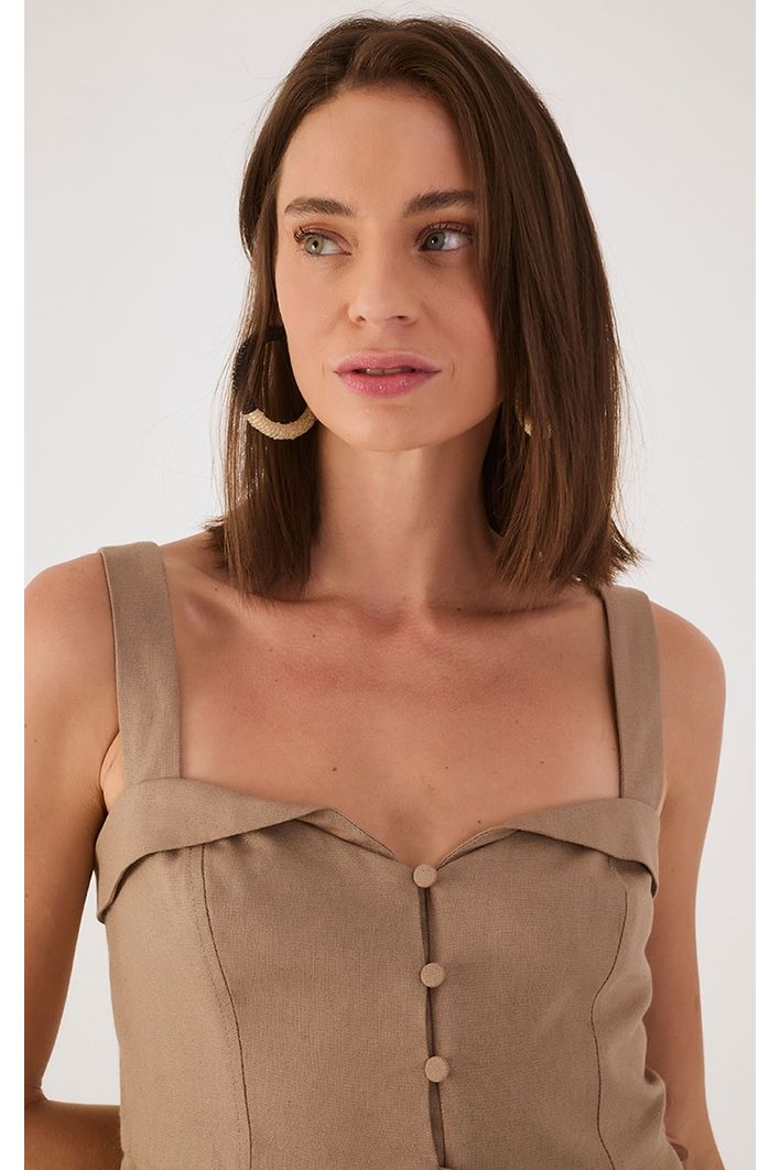 Blusa Linho Botões Frente