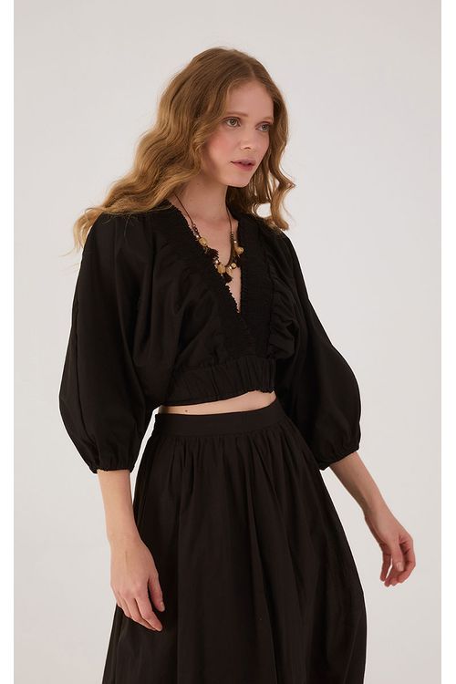 Blusa Algodão Pala Lastex