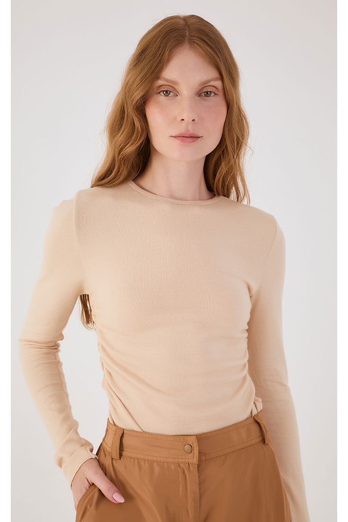 Blusa Tricot Franzidos Laterais