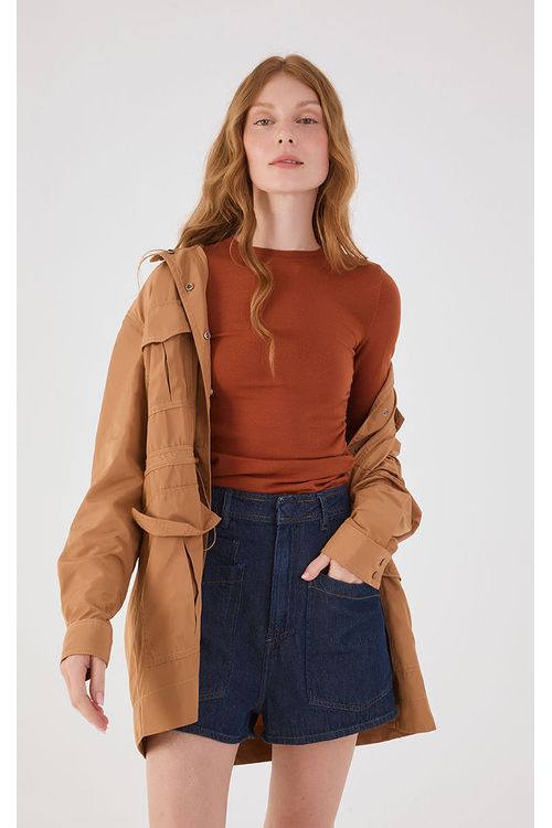 Blusa Tricot Franzidos Laterais