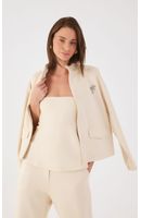 Blusa Strapless Alfaiataria