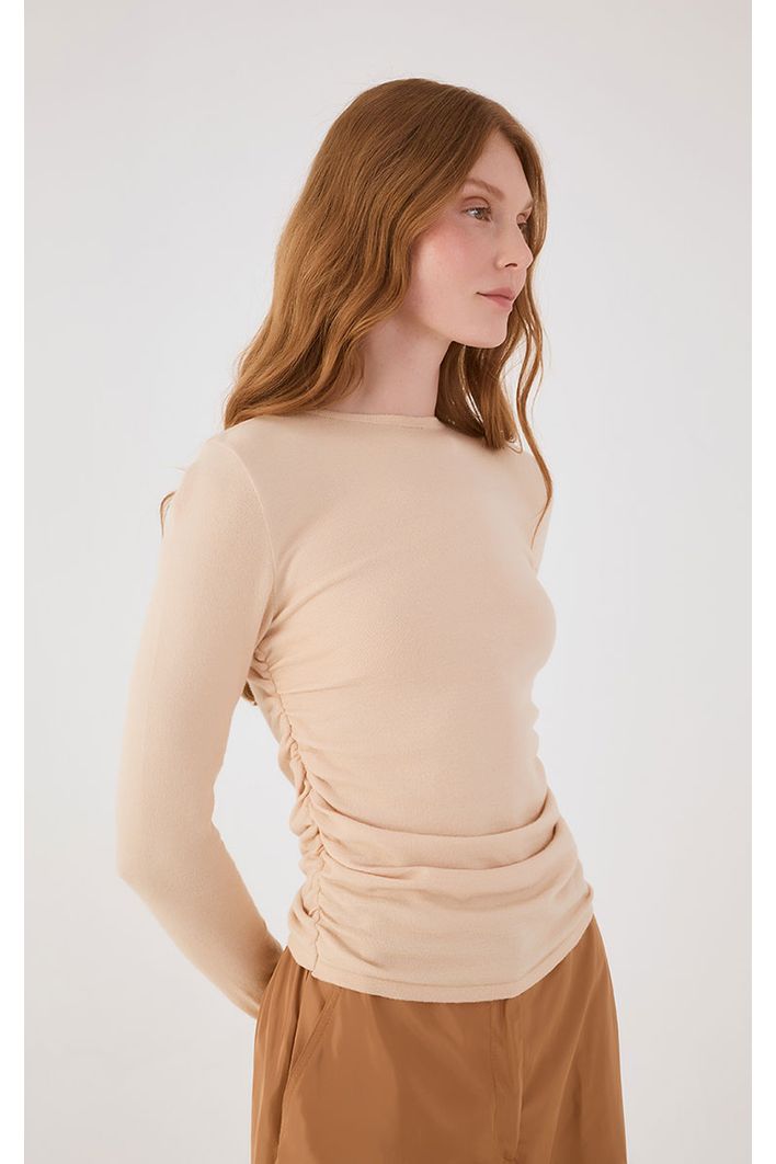 Blusa Tricot Franzidos Laterais