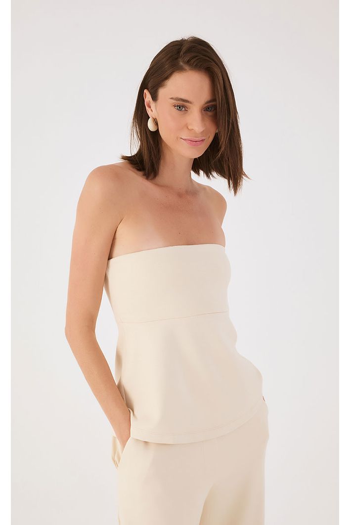 Blusa Strapless Alfaiataria
