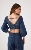 Blusa Jeans Com Manga