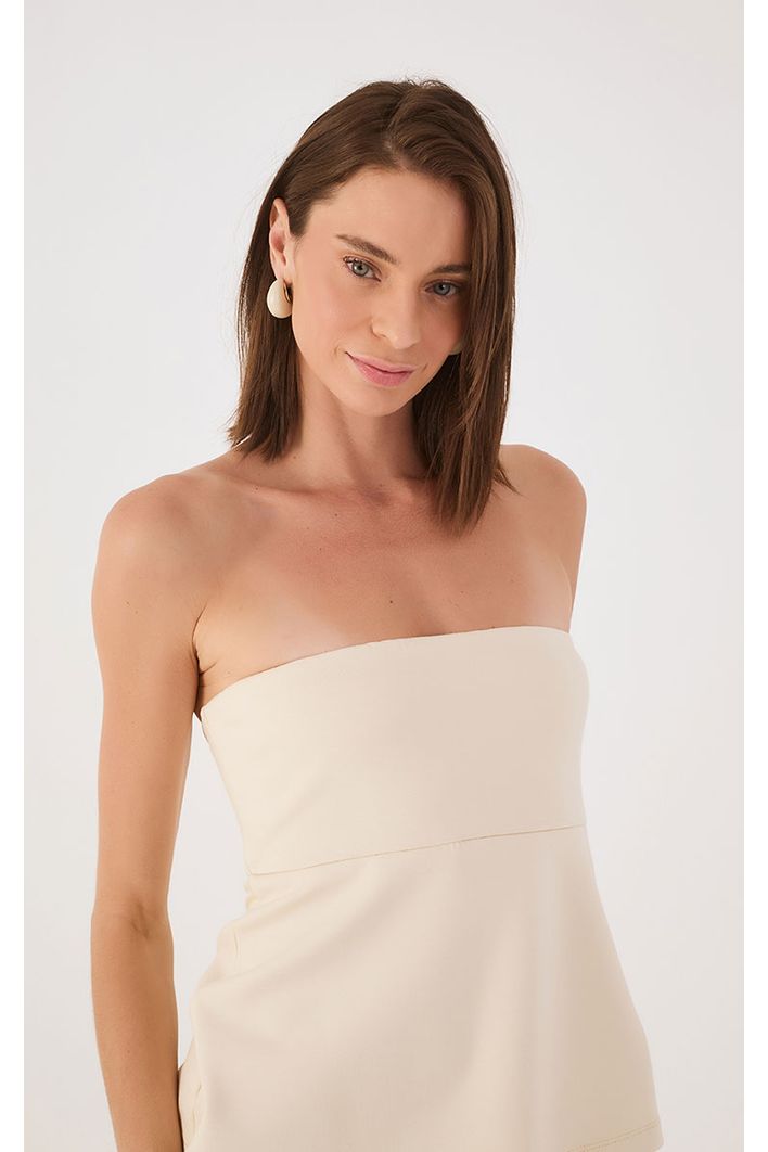 Blusa Strapless Alfaiataria