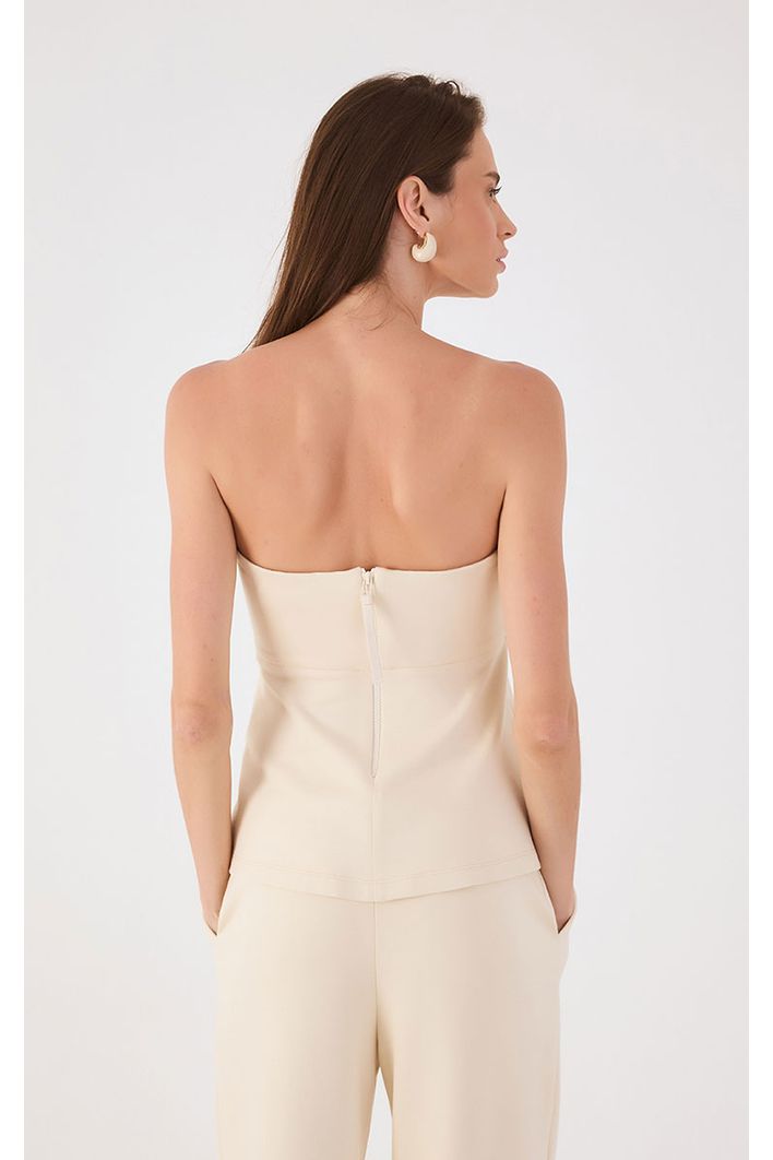 Blusa Strapless Alfaiataria