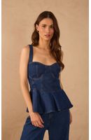 Blusa Jeans Peplum