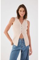 Blusa Tricot Colete Alongado