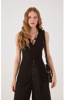Blusa Tricot Colete Alongado