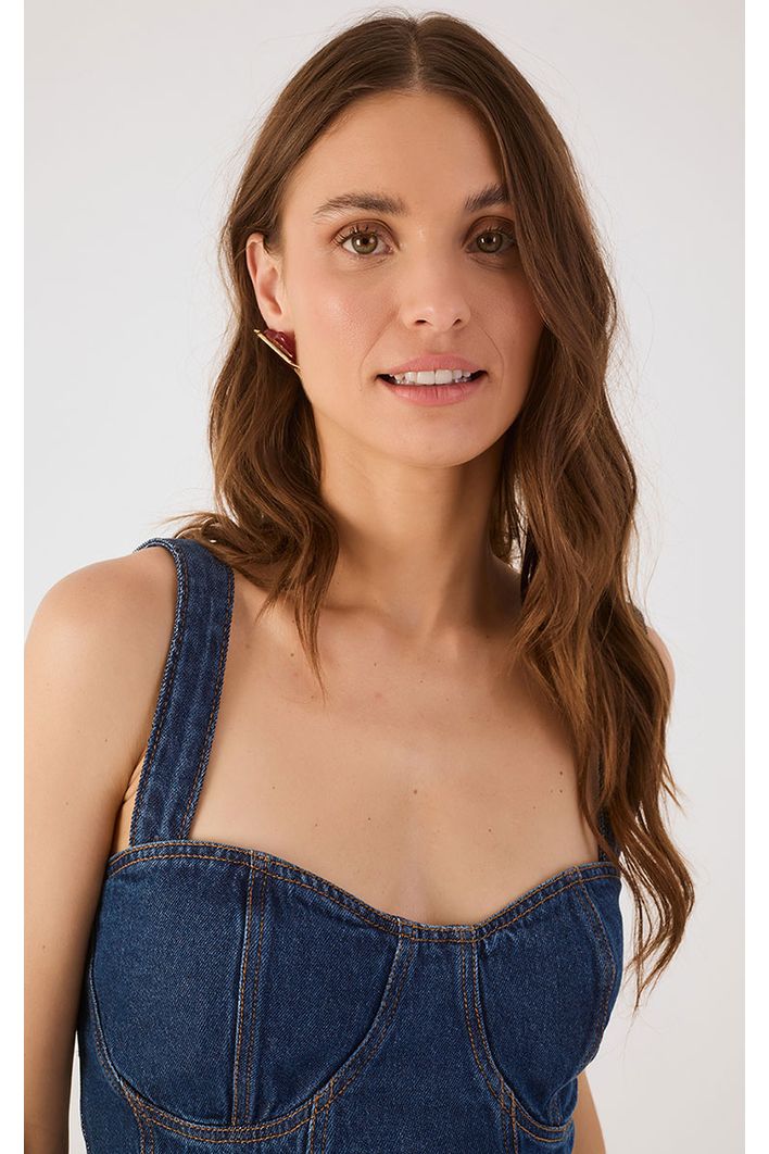 Blusa Jeans Peplum