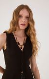 Blusa Tricot Colete Alongado