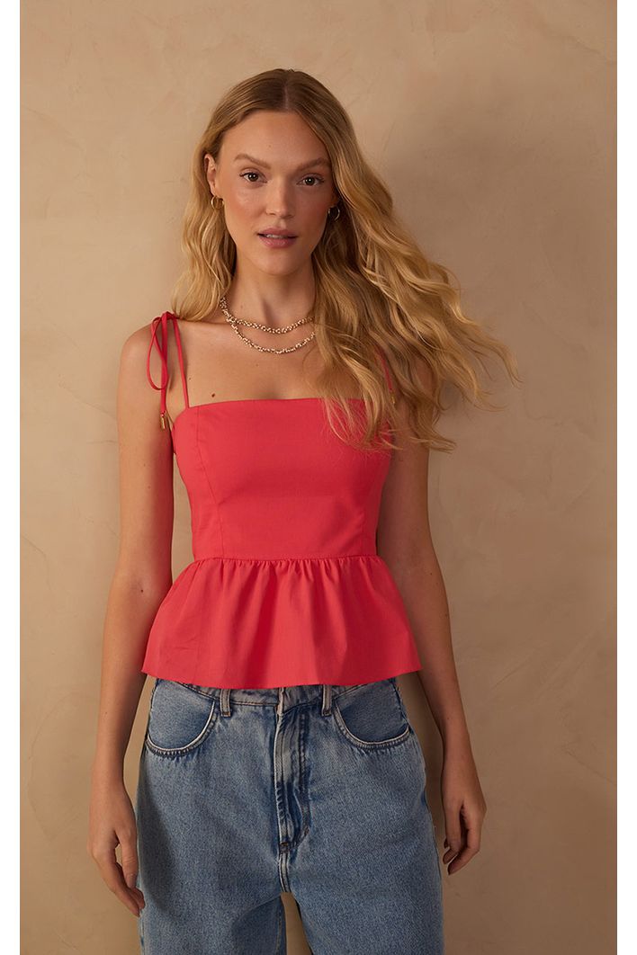 Blusa Algodao Alcinha Amarraçao