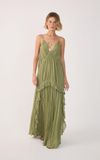 Vestido Longo Crepe Drapeado