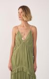 Vestido Longo Crepe Drapeado