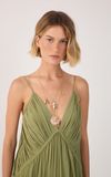 Vestido Longo Crepe Drapeado