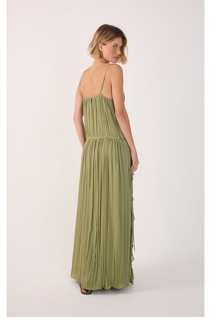 Vestido Longo Crepe Drapeado