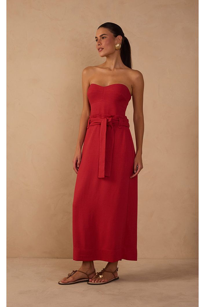 Vestido Midi Sem Alça