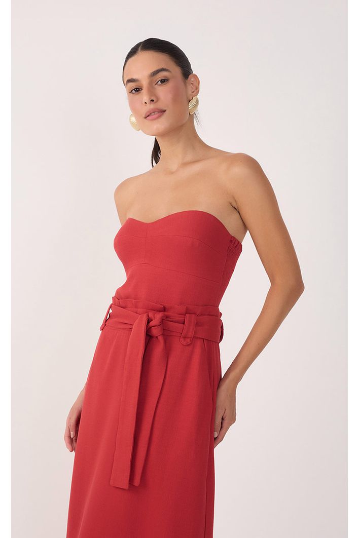 Vestido Midi Sem Alça