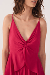 Vestido Longo Crepe Busto Torcido
