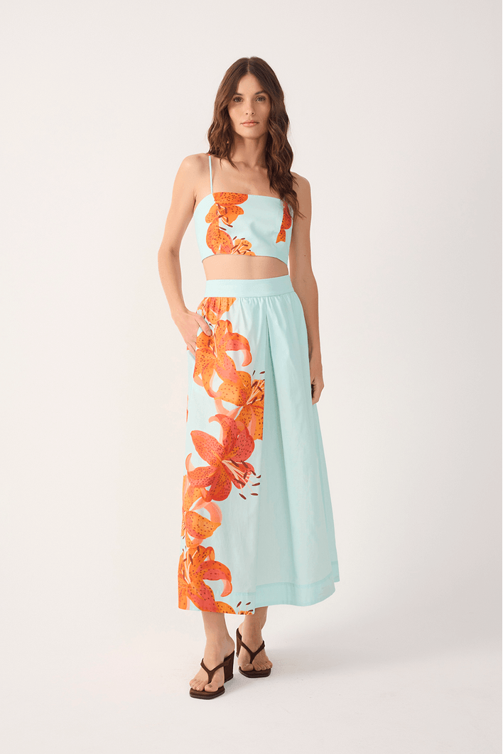 Conjunto Tricoline Estampa Lírios